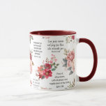 Christelijke GEBEDSSCHRIFT Floral Mok<br><div class="desc">Stijlvolle Christelijke GEBEDSTEKSTEN Floral Coffee Mok ontworpen met boeketten van bloemen en bijbelverzen van de Schrift rond het thema van het GEBED. De verzen zijn gebaseerd op de Filippenzen 4:6, Efeziërs 6:18, Matteüs 21:22 en Matteüs 5:44. Ideaal cadeau voor een gebedsstrijder of tussenpersoon, of om te gebruiken in een speciale...</div>