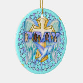 Christelijke gebedsvleugels keramisch ornament (Rechts)