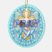 Christelijke gebedswingen keramisch ornament (Links)