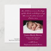 Christelijke geboorteaankondiging baby Girl Aankondiging (Voorkant / Achterkant)