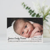 Christelijke geboorteaankondiging van Baby Aankondiging (Staand voorkant)