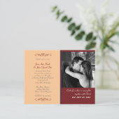 Christelijke Geel & Rood Aangepaste Huwelijksuitno Uitnodiging Briefkaart (Staand voorkant)