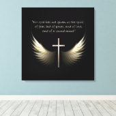Christelijke Geest en Kruis 2 Timoteüs 1:7 Schrift Canvas Afdruk (Insitu (Houten vloer))
