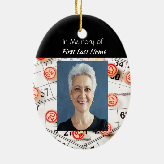 Christelijke Geheugenfoto Gebed Bingo Spel Keramisch Ornament (Achterkant)