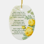 Christelijke Geheugenfoto Gele Rozen Tuinbloemen Keramisch Ornament (Voorkant)