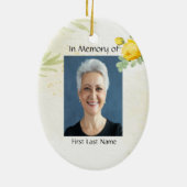 Christelijke Geheugenfoto Gele Rozen Tuinbloemen Keramisch Ornament (Achterkant)