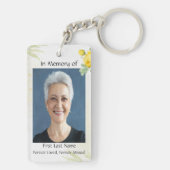 Christelijke Geheugenfoto Gele Rozen Tuinbloemen Sleutelhanger (achterkant)