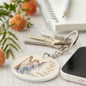 Christelijke geïnspireerde hemelse engel harp cirk sleutelhanger (Voorkant Rechts)