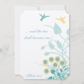 Christelijke Gele en Blauwgroen Uitnodiging Hummin (Achterkant)