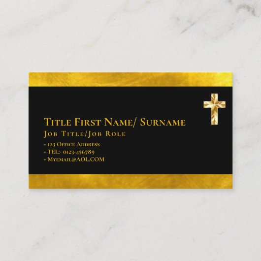 Christelijke geloofsbelijdenis predikant geestelij visitekaartje (Voorkant)