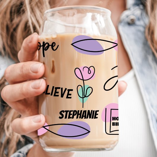 Christelijke geloofsnaam blikvorm glas