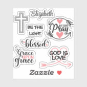 Christelijke geloofsovertuiging God is Love Heart  Sticker (Vel)