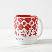 Christelijke GELOOFWAARDE Mark 9:23 CANADA FLAG Cu Tweekleurige Koffiemok (Voorkant rechts)