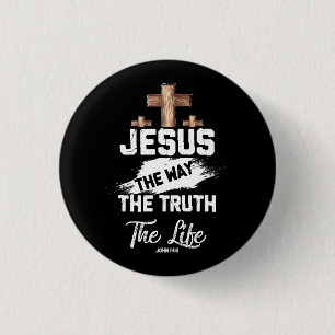 Christelijke gelovige Jezus The Way Truth Life Joh Ronde Button 3,2 Cm