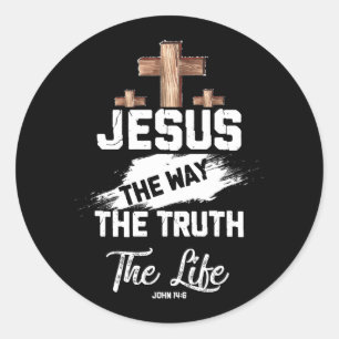 Christelijke gelovige Jezus The Way Truth Life Joh Ronde Sticker