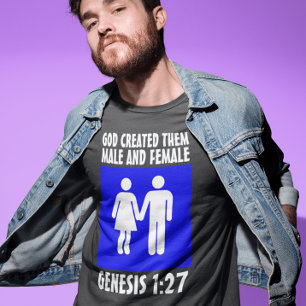Christelijke GENESIS VOOR MANNEN EN VROUWEN 1:27 T T-shirt