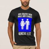 Christelijke GENESIS VOOR MANNEN EN VROUWEN 1:27 T T-shirt (Voorkant)