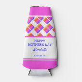 Christelijke gepersonaliseerde roze geometrische M Flesjeskoeler (Voorkant)