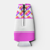 Christelijke gepersonaliseerde roze geometrische M Flesjeskoeler (Achterkant)