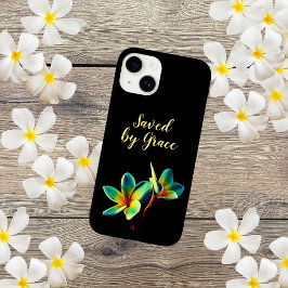 Christelijke "Gered Door Genade Quote" met Gele Te Case-Mate iPhone 14 Hoesje