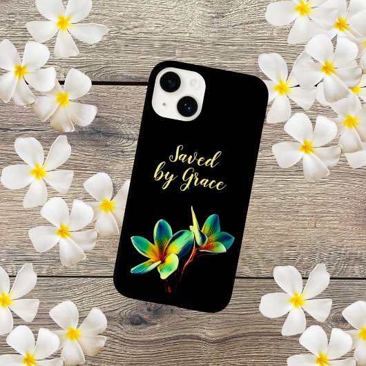 Christelijke "Gered Door Genade Quote" met Gele Te Case-Mate iPhone Case