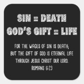Christelijke getrouwe Wiskunde: Salvation Gospel Vierkante Sticker (Voorkant)