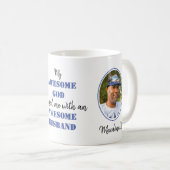 Christelijke GEWELDIGE GOD GEWELDIGE HUSBAND-foto Koffiemok (Voorkant rechts)