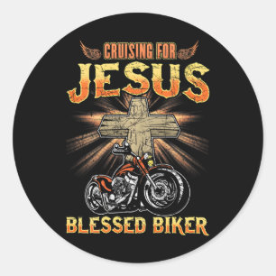 Christelijke Gezegende Biker Papa Vaders Dag Ronde Sticker