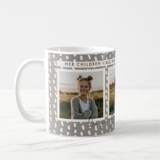 Christelijke Gezegende Moeder Fotocollage Namen Ke Koffiemok (Links)