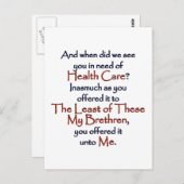 Christelijke gezondheidszorg briefkaart (Voorkant / Achterkant)