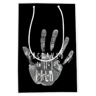 Christelijke Gift Bag Isaiah 49:16 gegraveerd Medium Cadeauzakje