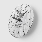 Christelijke Gift Rustic Wood Scripting Familienaa Ronde Klok (Hoek)