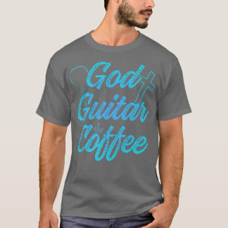 Christelijke gitarist God Koffee Church T-shirt