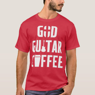 Christelijke gitarist God Koffee Church T-shirt
