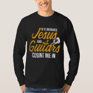 Christelijke gitarist Jezus kerk aanbidding gitaar T-shirt