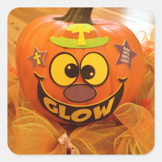 Christelijke Glow Happy Halloween pompoen Stickers (Voorkant)