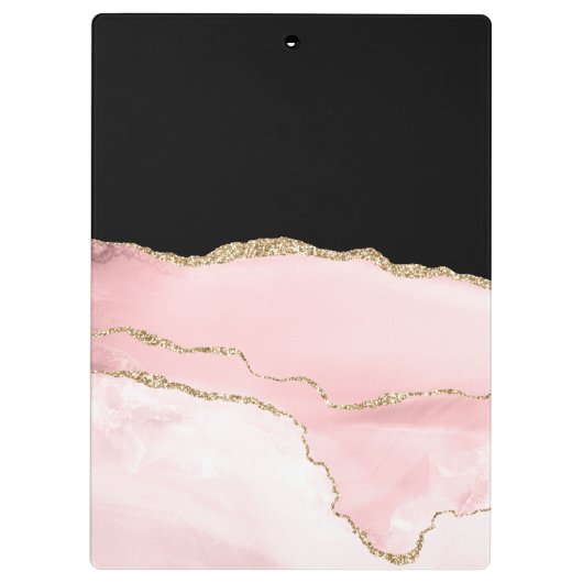 Christelijke God binnen haar roze zwarte goudmarme Klembord (Achterkant)