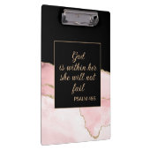 Christelijke God binnen haar roze zwarte goudmarme Klembord (Rechts)