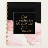 Christelijke God binnen haar roze zwarte goudmarme Planner (Voorkant)