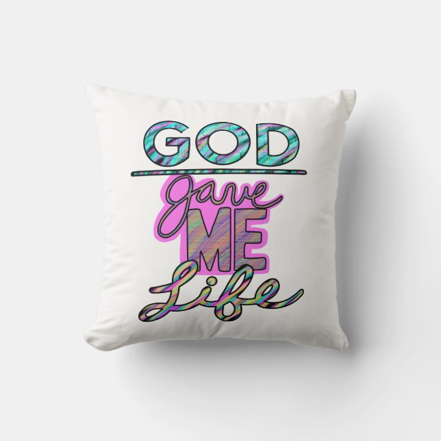 Christelijke God Gaf Me Leven  Kussen (Voorkant)