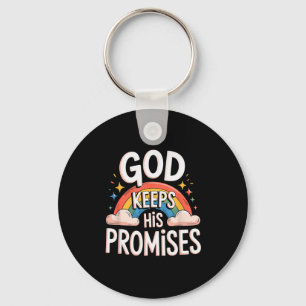 Christelijke God Houdt Zijn Beloften Regenboog Wol Sleutelhanger
