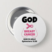 CHRISTELIJKE GOD IS GROTER DAN BORSTKANKER RONDE BUTTON 7,6 CM (Voorkant /achterkant)