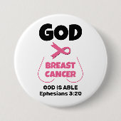 CHRISTELIJKE GOD IS GROTER DAN BORSTKANKER RONDE BUTTON 7,6 CM (Voorkant)
