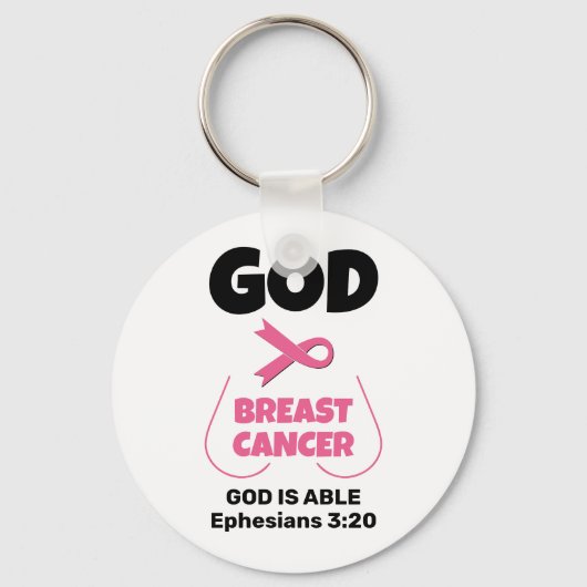 CHRISTELIJKE GOD IS GROTER DAN BORSTKANKER SLEUTELHANGER (Voorkant)