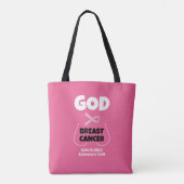 CHRISTELIJKE GOD IS GROTER DAN BORSTKANKER TOTE BAG (Achterkant)