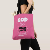 CHRISTELIJKE GOD IS GROTER DAN BORSTKANKER TOTE BAG (Dichtbij)