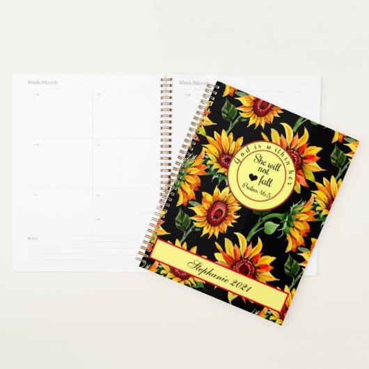 Christelijke God is in haar Herfst Zonnebloem 2022 Planner (Display)