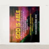 Christelijke GOD IS IN STAAT Efeziërs 3:20 Kerk Wandkleed (Voorkant)
