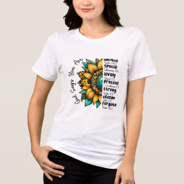 Christelijke God Jezus Zonnebloem Tri-Blend Shirt