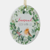 Christelijke God met ons elegante kerstgeschut Keramisch Ornament (Rechts)
